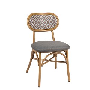 Silla verdi deco roble natural respaldo textilene soho tapizado vesubio