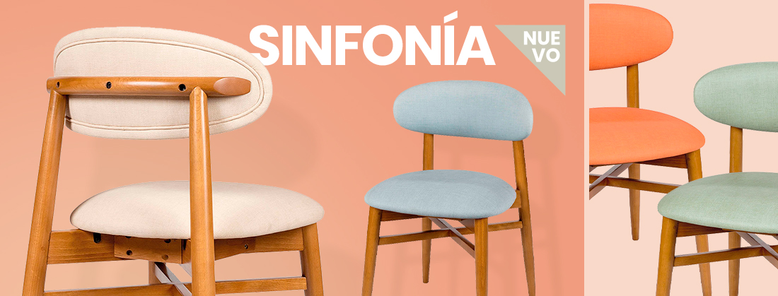 nueva silla contract madera asiento y respaldo tapizados Sinfonía