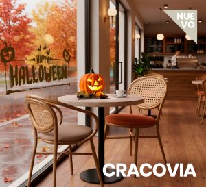 nueva silla Cracovia respaldo rejilla y asiento tapizado