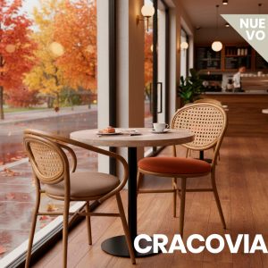 nueva silla Cracovia respaldo rejilla y asiento tapizado