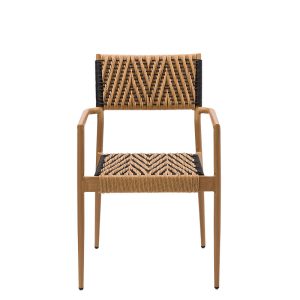 GRANADA sillon roble natural rope crema y negro_Frontal