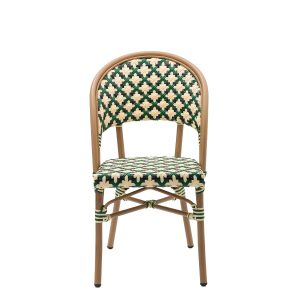 LOUVRE-silla roble natural médula verde-crema-negro frotal