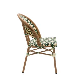 LOUVRE-silla roble natural médula verde-crema-negro lateral