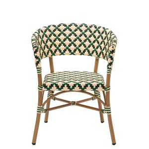 ROSETON sillon médula verde-crema-negro_Frontal