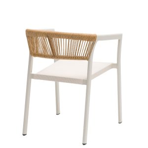 Sillón Seul textile blanco trasera