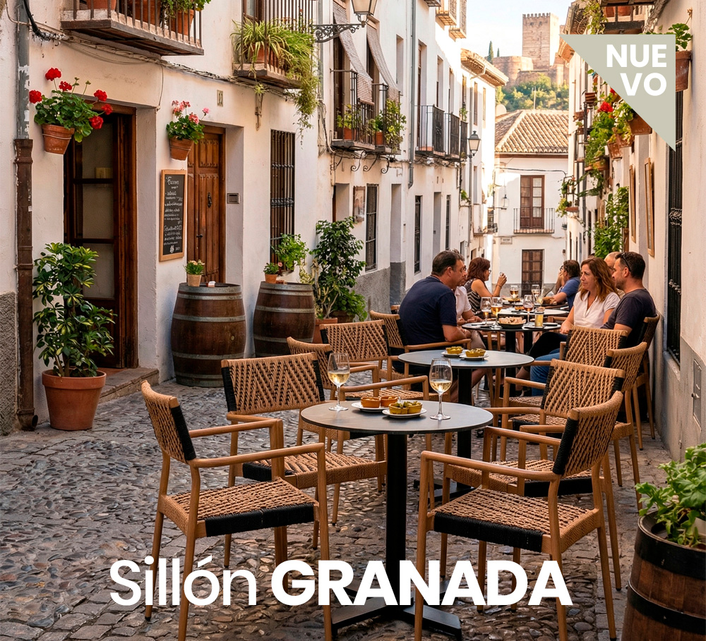 nuevo sillón Granada en rope negro y crema