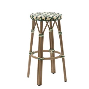 Banqueta charlotte medula verde crema y negro