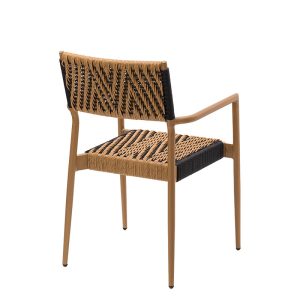 sillon granada rope crema y negro trasera