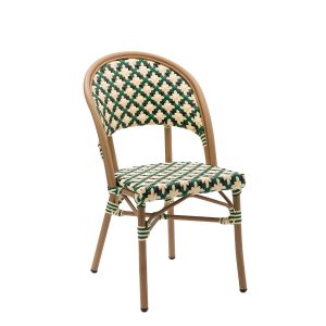 Silla Louvre medula verde, crema y negro