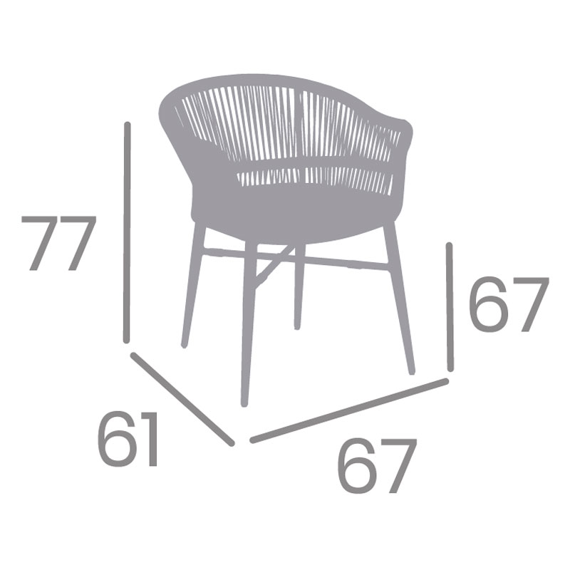 Dimensions du fauteuil melbourne REYMA